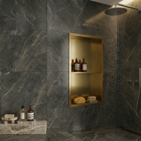 Bathroom Niche With Stainless Steel Shelves