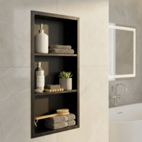 Bathroom Niche With Stainless Steel 2 Shelves